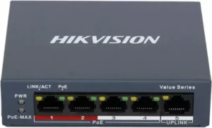 Hikvision 4-Port Gigabit Unmanaged PoE Switch DS-XS06G-P – 2 Gigabit Uplink Ports, 35W