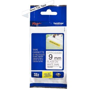 brother tze 221 laminated label tape 9mm × 8m – black on white