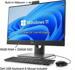 Dell OptiPlex 7470 All-in-One PC – Core i5 9th Gen, 8GB, 256GB SSD, 24″ (Used)