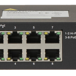 hikvision 8 port gigabit unmanaged hi poe harsh environment switch ds 3t0510hp e/hs – 2 sfp, 110w