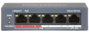 Hikvision 4-Port 10/100 PoE Switch DS-3E0105P-E/M – 1 Uplink, Unmanaged