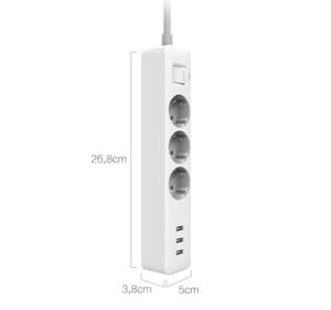 Xiaomi Mi Power Strip – 3 Universal Sockets + 3 USB Ports (XMCXB04QM)